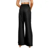 レディースパンツProwow Pants Fashion Pu Leather Black Wide Leg Pouncer