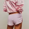 Micro short pour femme, taille basse, taille élastique, motif floral, fente latérale, pantalon de salon doux et confortable, vêtements Y2k, L1Ea #