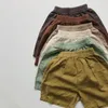 Shorts hjort jonmi 2023 sommar koreansk stil baby pojkar bomullslinne lös casual knä längd barn fast färg 230614 droppleverans k dhmdo