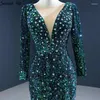 Sukienki imprezowe Serene Hill Dubai Green syrena warstwy wieczór 2024 Długie rękawy koraliki formalne projektowanie HM67186