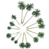 Fleurs décoratives 15 pièces, modèle d'arbre palmier vert, décorations de gâteaux de paysage, décoration de paysage, plante pour enfant