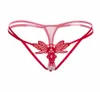 Open Crotch Micro Mini Thong Tanga G String Sexy Lingerie Transparent Lace Embroidery T Back Underwear Crotchless Panties Women2342397