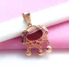 Pendants Classic 585 Purple Gold Plated 14K Rose Diamond Inlaid Ruyi Lock Necklace Pendant Vintage Clavicle Chain Banquet Jewelry