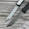 2024 Heretic Cleric II Tactical Automatic Pocket Knife Damascus/D2 Blade Aluminium Inlaid med kolhandtag Kampkamp Militära knivar Insamling Kniv för män gåva 535