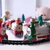 パーティーデコレーションクリスマストレイン電気玩具ツリートラックフレーム鉄道車両とサウンドライトレールクリスマスギフト