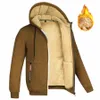 الذكور الخريف والشتاء سترة دافئة Fi غير رسمية Soild Color Lg Sleeve Pocket Cott Coat Coat Lg Jacket with Hood Men P98n#