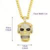 Hip Hop Skull Cross Letter Wiselant Cuban Link Naszyjnik Mężczyźni Mode Modne Moda Pełna nakcia nonszarni biżuteria hurtowa 240315