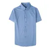 Sommer Hohe Stretch Seaml Hemd für Männer Kurzarm Slim Casual Busin Dr Shirts Streetwear Camisas Para Hombre 2023 o7ul #