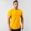 Gimnasio Cott camiseta hombres Fitn entrenamiento delgado camisa de manga corta masculino culturismo deporte entrenamiento tee tops verano ropa casual t0ld #