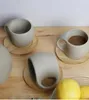 マグカップクリエイティブコーヒーカップセラミックピンクチューリップフラワーティーマグアフタヌーンケーキプレートアシエットマリアージキッチンアクセサリー
