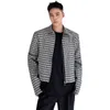 2022 Spring Fible Black and White Plaid Short Jacket Män avtagbar ärm topp rak rak casual lös jacka Menskläder x20e#