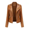 2024 New European Size Spring Autumn Women's Leather Clothes Women's Jackets Slim Fit Thin Small Coat Women's Motorcycle Wear