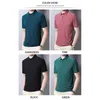 browon New Arrival Summer Men T-shirt Casual Thin Turn-down Collar Tshirt Short-sleeved Solid Color Oversized T Shirt l2sl#