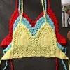 Nouveau Sexy Bikini Crop Top Femmes Crochet Boho Beach Camisoles Bikini Bralette Halter Cami Soutien-Gorge Tricoté Backl Beachwear Débardeur 36uI #