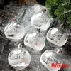 Christmas Decorations 6pcs Transparent White Snow Ball Pine House Elk Snowflake PVC Painted Balls Xmas Tree Hanging Ornament Year Party