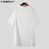 2023 Men Casual Shirt Solid Color Turtleneck Half Sleeve Streetwear Camisa Masculina Fi Butt Up Persality Tops INCERUN r6Qr#