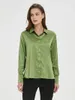 Женские однотонные рубашки SuyaDream, 93% натуральный шелк, 7% спандекс, шикарные блузки с длинными рукавами, весенне-осенний офисный женский топ 240328
