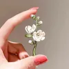 Broşlar Emaye Daisy Çiçek Kadınlar için Parlak Zirkon Yakası Pimleri Moda Zarif Çiçek Rozeti Düğün Takı