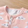 Clothing Sets Baby Girls Sweet Borns Romper Bodysuit Headband 2pcs/set Long Sleeve Cloud Printed Infant Casual Home Wear