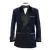 purple Veet Men Suit Jacket Shawl Lapel Lg Blazer with Double Breasted Dinner Party Wedding Tuxedo Latest Designs Coat m9u0#