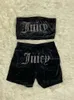 Juicy Velvet Camisole Shorts Set Two Piece Matching Juicy Coture Set Sleeveless Crop Top Short Summer Juicy Tracksuit Outfits For Women Juicy Coture Tracksude 290