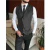 fi Single Breasted Suit Wool Vests for Men Grey Black High-end Male Waistcoat Slim Fit Formal Busin Casual Vest Z8D2#