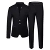 Осень и зима новый мужской клетчатый костюм из 2 предметов черный/темно-синий/серый мужской деловой костюм для свадебной вечеринки Dr Slim Fit Blazer and Pan K9ok#