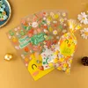 Cadeau cadeau Stobag-Pâques OPP Sacs de bonbons en plastique Chocolat Biscuit Snack Emballage Jaune Dessin animé Enfants Fête Souhait 50pcs