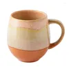 Mokken 520 ml eenvoudige gradiënt kleur mok keramische koffiemelkhandgreep drinkhaver watems beker watersap theekopje duurzaam
