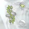 Cluster-Ringe GZ ZONGFA 925 Sterling Silber Ring für Frauen Natürlicher Peridot-Edelstein 3,5 S funkelnder Birnenschliff Trendige Designs Feiner Schmuck