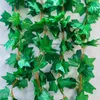 Fiori decorativi 230 cm / lotto rose di seta finte rampicanti foglia verde edera vite per la casa decorazione di nozze all'ingrosso fai da te appeso ghirlanda artificiale