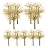 Fleurs décoratives 30 pièces décor à la maison modèle arbre poteau plantes artificielles paysage pour Table de sable Train matériel Miniature faux arbres en plastique