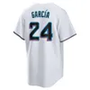 Custom Miami Men Women Youth Marlins 2 Chisholm Jr. 64 Jerar Encarnacion 7 Jesus Sanchez 27 Avisail Garcia 15 Anderson 44 Luzardo 22 Alcantara Baseball Jerseys