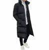 Apipee Mens LG Down Jacket Coat Luxury Brand Winter Solid Black Parkas Men 4xl Thick Warm Slim Fit Male Overcoat F22M#