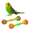 Inne dostawy ptaków 2-pakowa papuga żuć kolorowe podwójne kulki z małą kakadą Conure