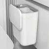 Tvättpåsar 12l nagelfri installation Dubbelpunkterare väggmonterade kök badrum toalettslockad förseglad papperskorgen kan beige