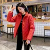 2022 New Short Thin Slim Down Cott Coats Women Stand Collar Diamd Cott Jacket Parkas Women Warm Cott-padded Outwear Tops V43E#