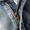 italiensk stil fi män jeans retro grå blå stretch smal fit rippade jeans män vintage designer byxor byx cott byxor m0oe#