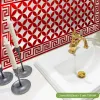 Adesivos Funlife 10/15/20/25/30cmOuro escovado prata vermelho removível à prova d'água borda de parede adesivos de azulejo para banheiro cozinha adesivo de parede