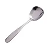 Spoons Lat Square Spoon - Large Round/Square Handle Stainless Steel Tableware Soup Kitchen Long Flatware Serving Handl H0Q8