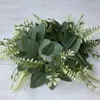 Couronne de fleurs décoratives pour Table de fête, anneau de bougie, feuilles d'eucalyptus, ensemble pour pièce maîtresse de mariage à domicile