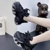 Scarpe Casual Moda Sneakers Donna Autunno Piattaforma con tacco nascosto Sport Papà Donna Stringata Mesh traspirante