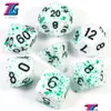 Gambing Old Dice Set 7pcs البلاستيك الفريد من نوع