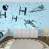 Schroevendraaiers Raumfahrzeuge Millemium Falcon X Flügel Kämpfer Wandaufkleber Raketen Starfighters Kriegsaufkleber Kinderzimmer Kindergarten Vinyl Home Decor