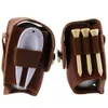 Мини-портативный кожаный зажим для мяча для гольфа, сумка для хранения футболок, черная, коричневая поясная сумка, подарок для инструментов, аксессуары для гольфа 240328