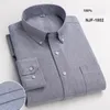 Hommes Lg manches S ~ 6XL Cott Oxford chemise à carreaux rayé Busin décontracté poche pour hommes coupe régulière chemise pour hommes 37bF #