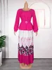 Robes décontractées Robe en mousseline de soie pour femmes Hauts à manches longues et jupe Deux pièces Ensemble Vêtements Africain Turquie Mère Robe 2024 Robe de soirée