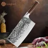 Couteau de couperet chinois forgé à la main en acier à haute teneur en carbone, couteau de Chef de cuisine à lame large, couteau d'abattage de boucher