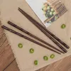 Chopsticks 1pairs japansk stil trä fast trä spetsig sushi kreativ hushåll gåva