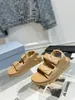 Sandalen Dames Designer slippers pantoffels bont Shearling leer Canvas slide Pluche pantoffel Oranje Rood 0323